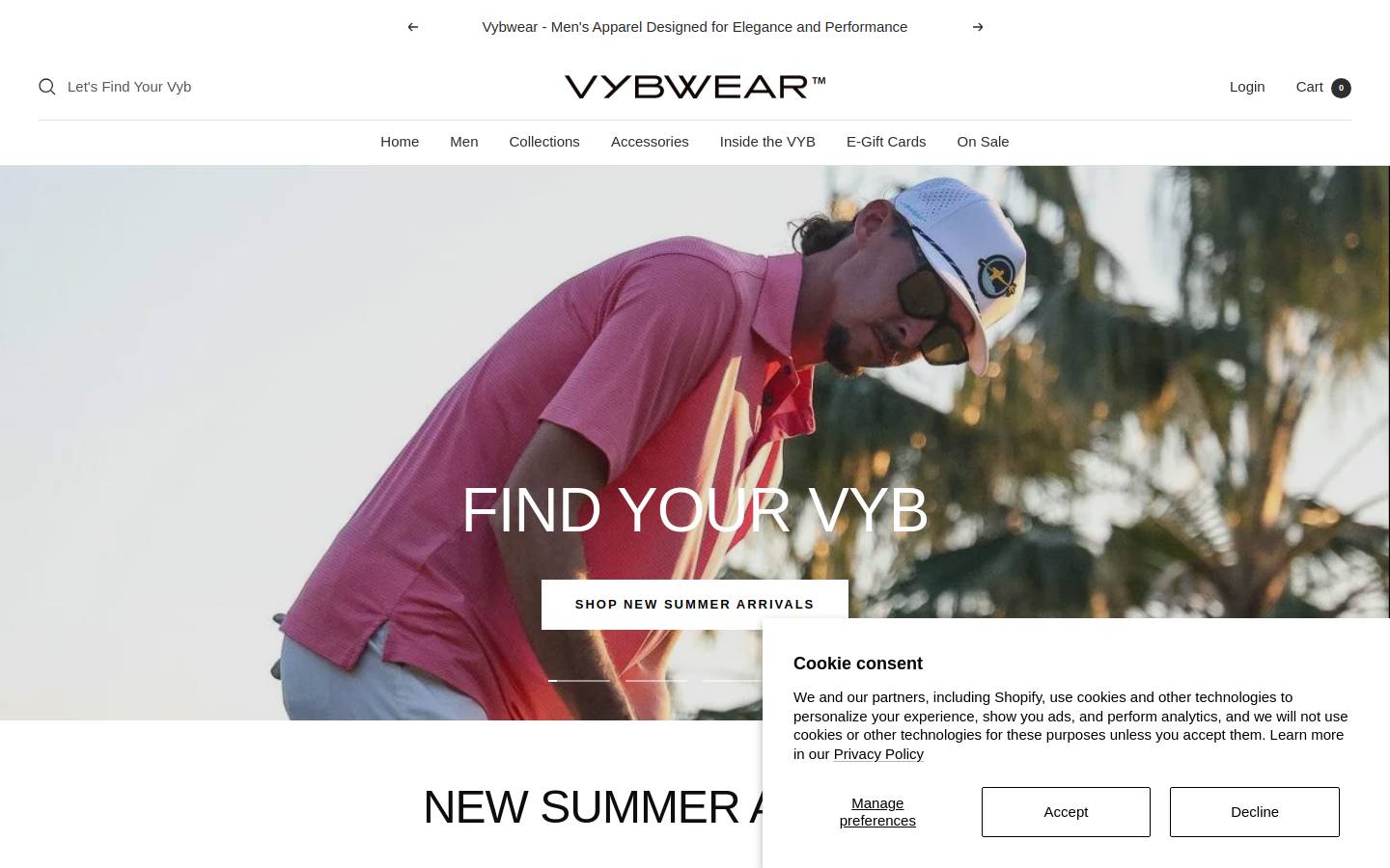 vybwear.clothing homepage screenshot