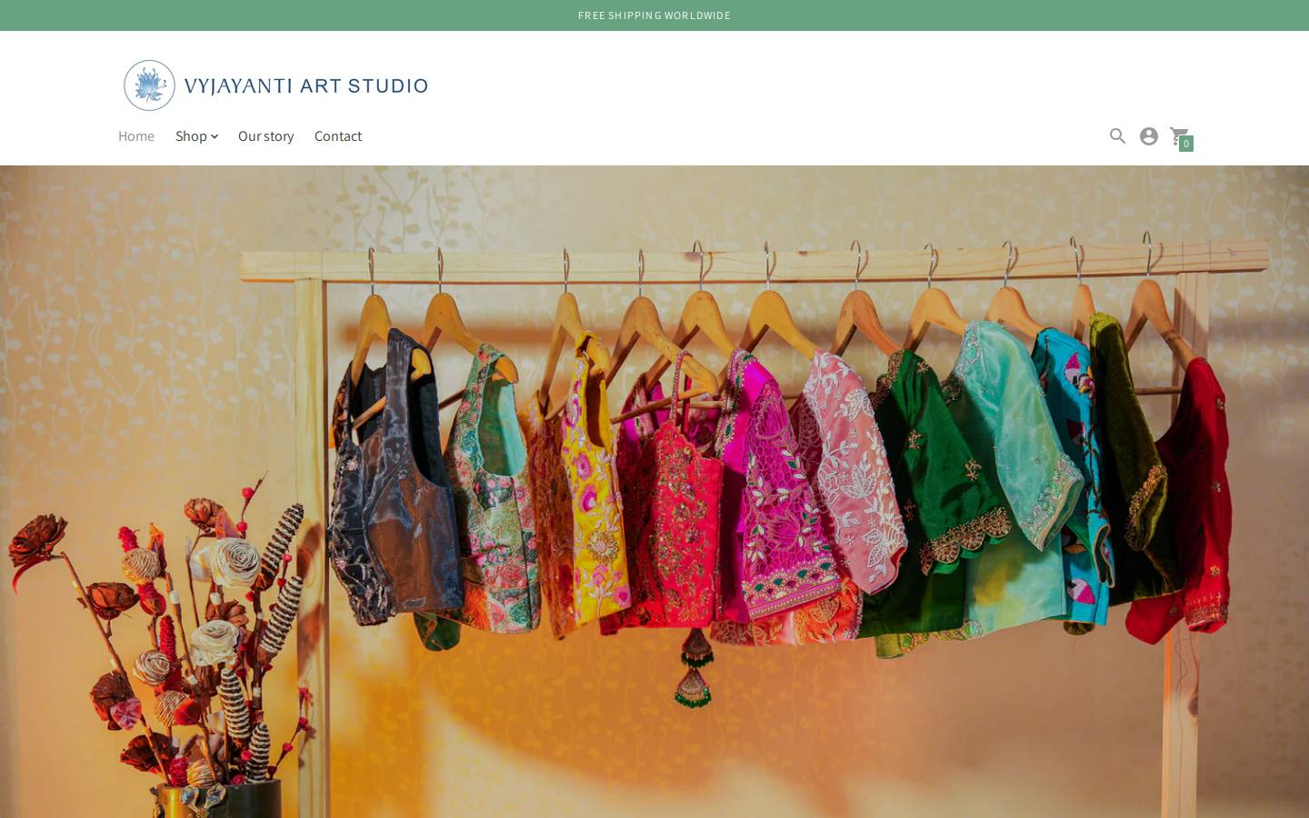 vyjayantiartstudio.com homepage screenshot