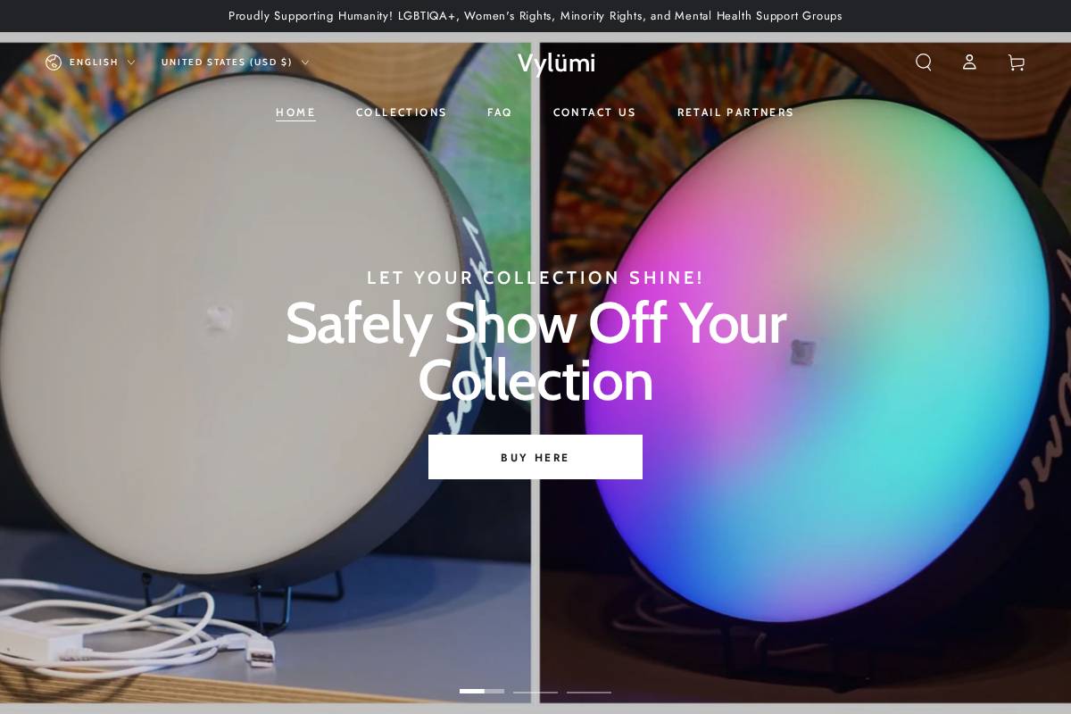 vylumi.com homepage screenshot