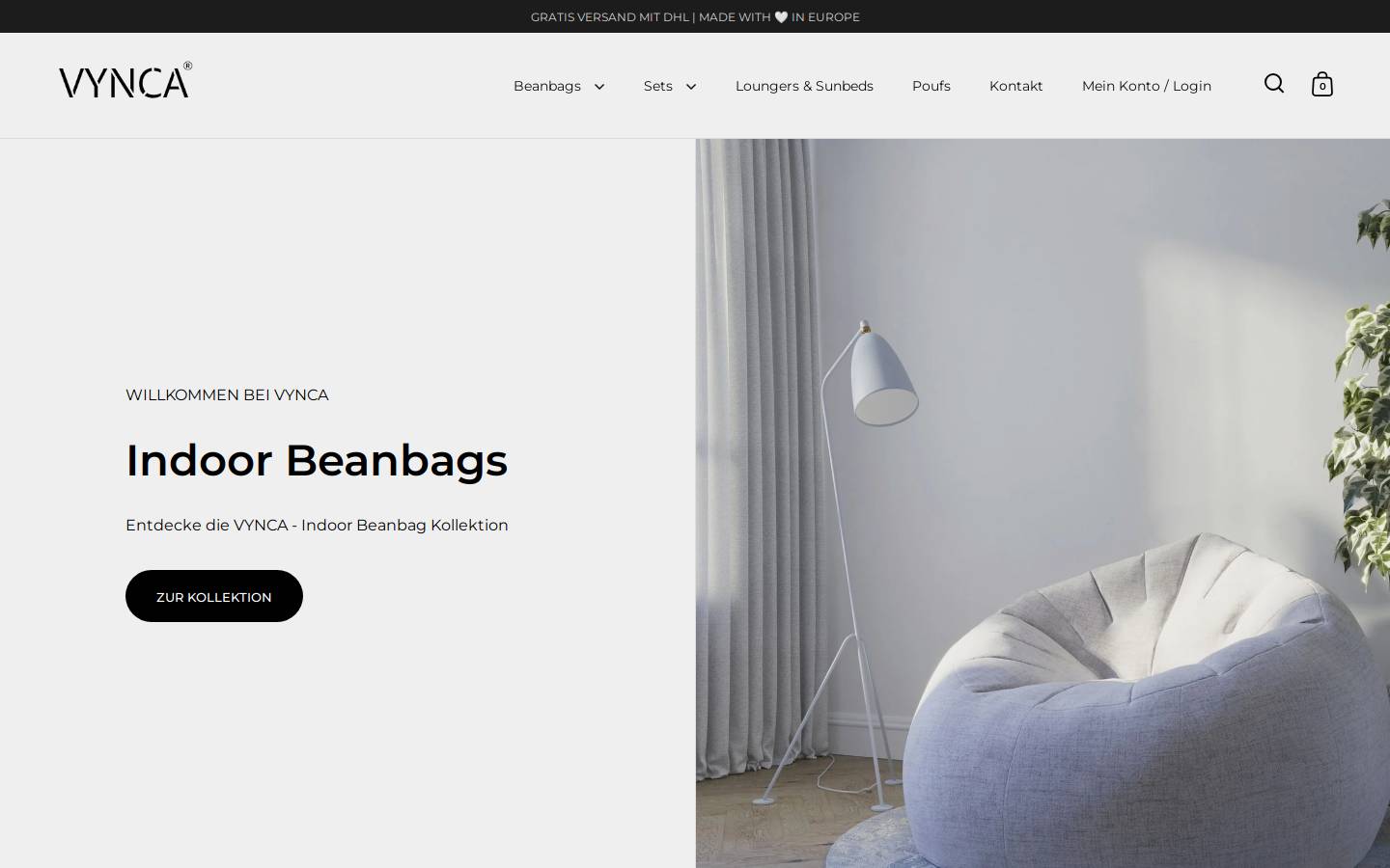 vynca.de homepage screenshot