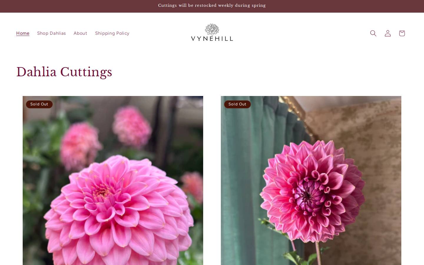 vynehill.com homepage screenshot