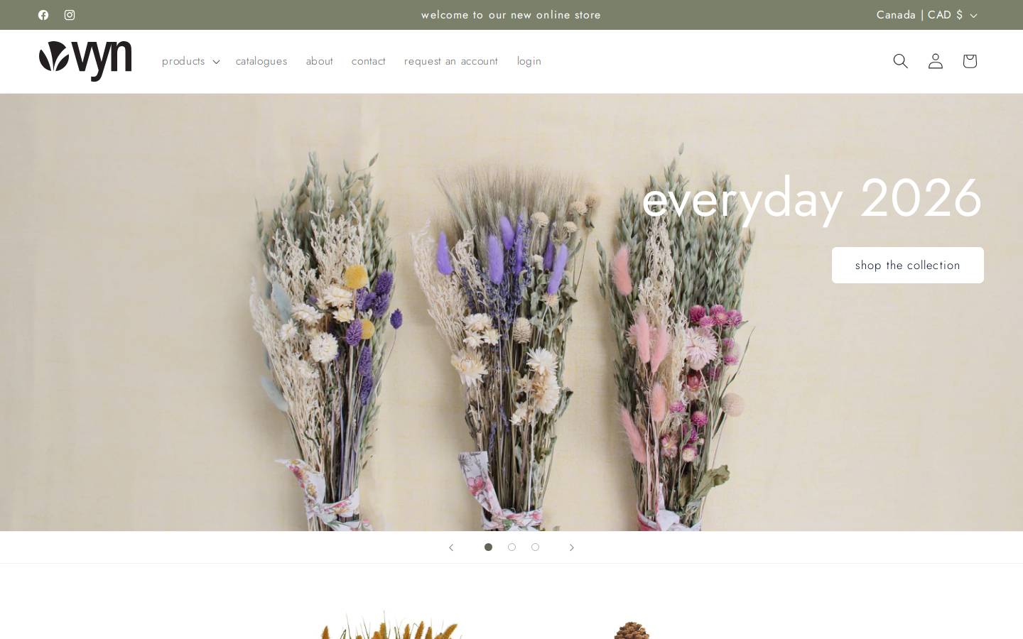 vynflowers.com homepage screenshot