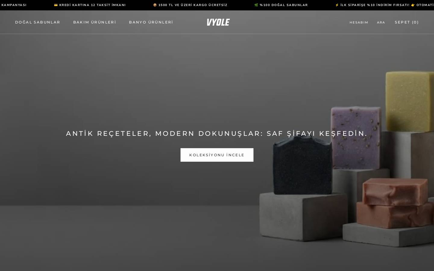 vyole.com homepage screenshot