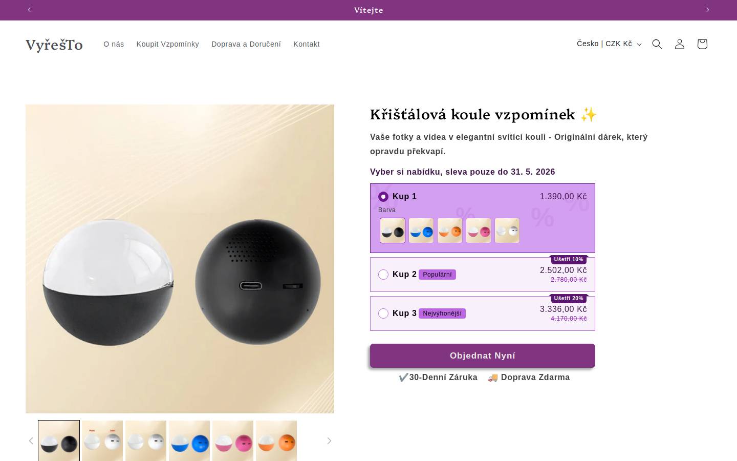 vyresimto.cz homepage screenshot