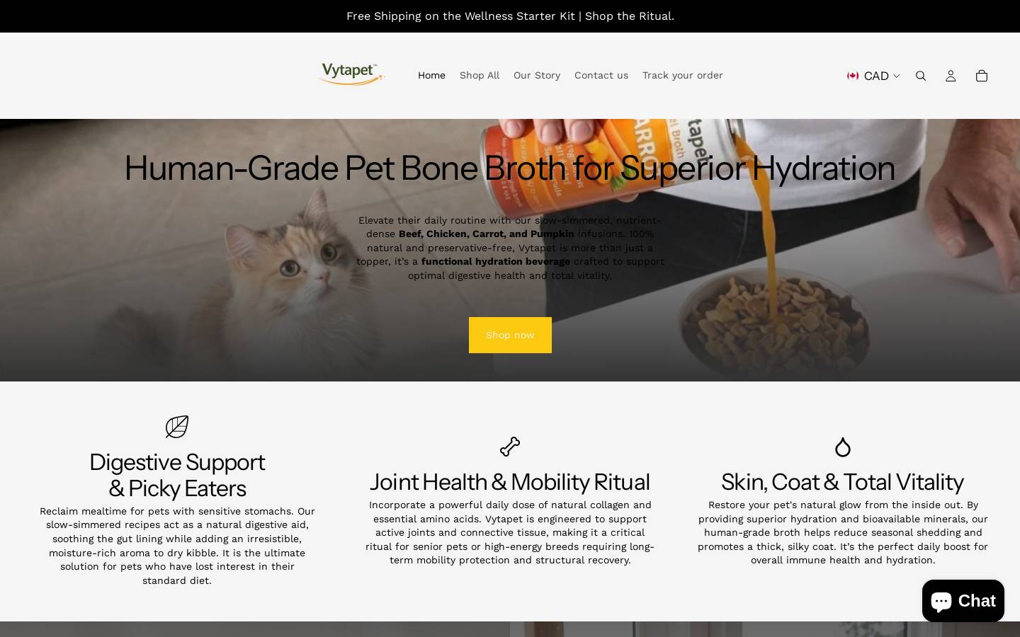 vytapet.com homepage screenshot