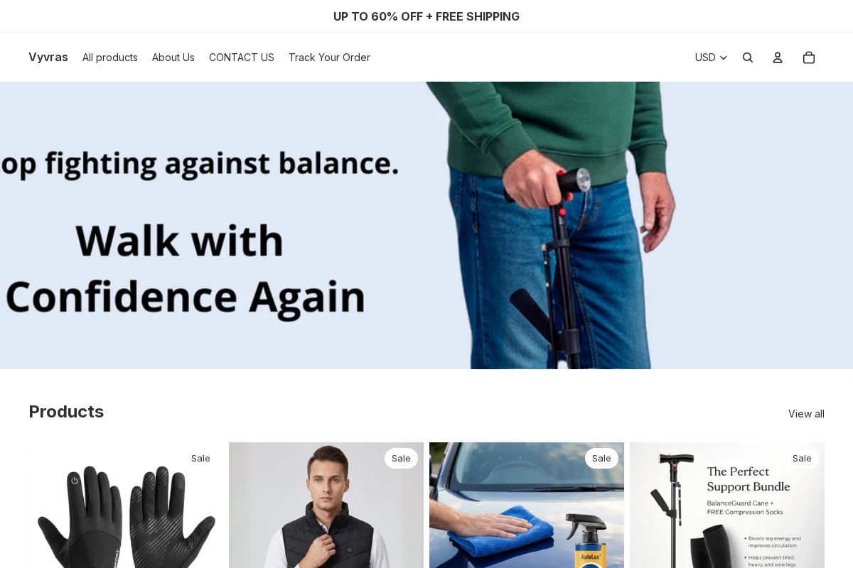 Vyvras homepage screenshot