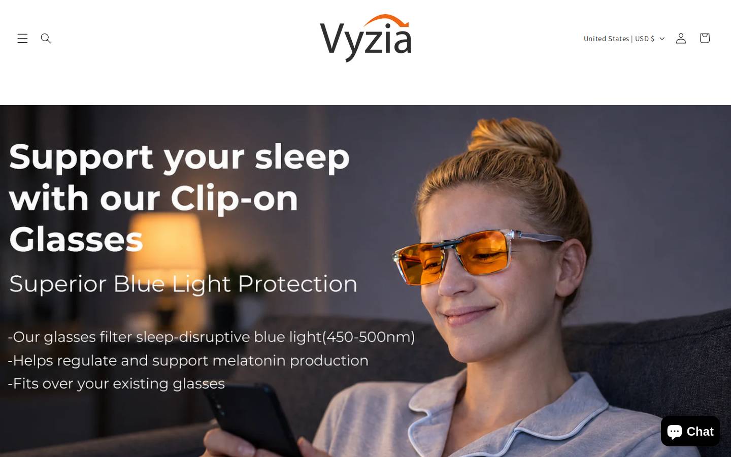vyziasleep.com homepage screenshot