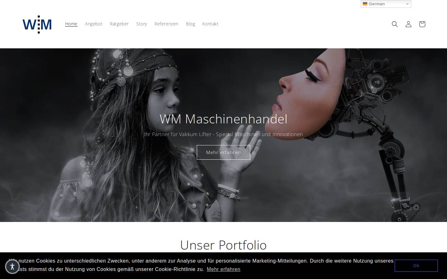 w-m-maschinenhandel.de homepage screenshot