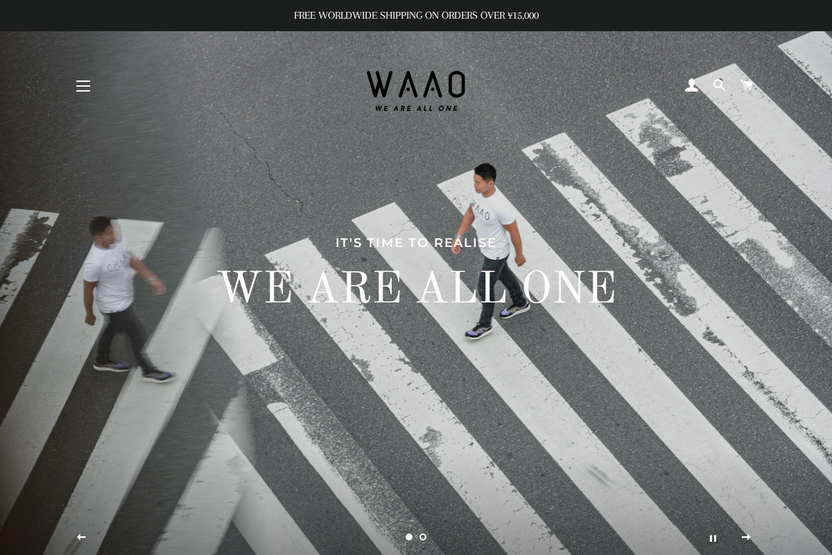 Waao homepage screenshot