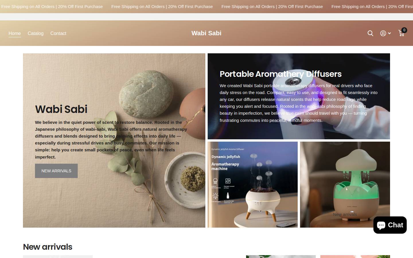 wabisabi-shop.com homepage screenshot