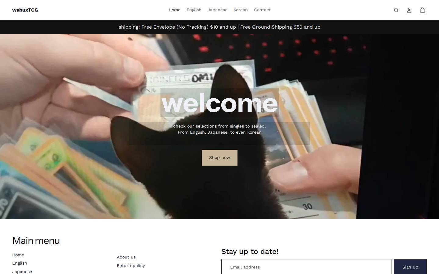 wabuxtcg.com homepage screenshot