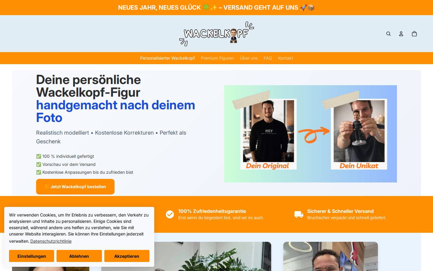 Wackelkopf homepage screenshot