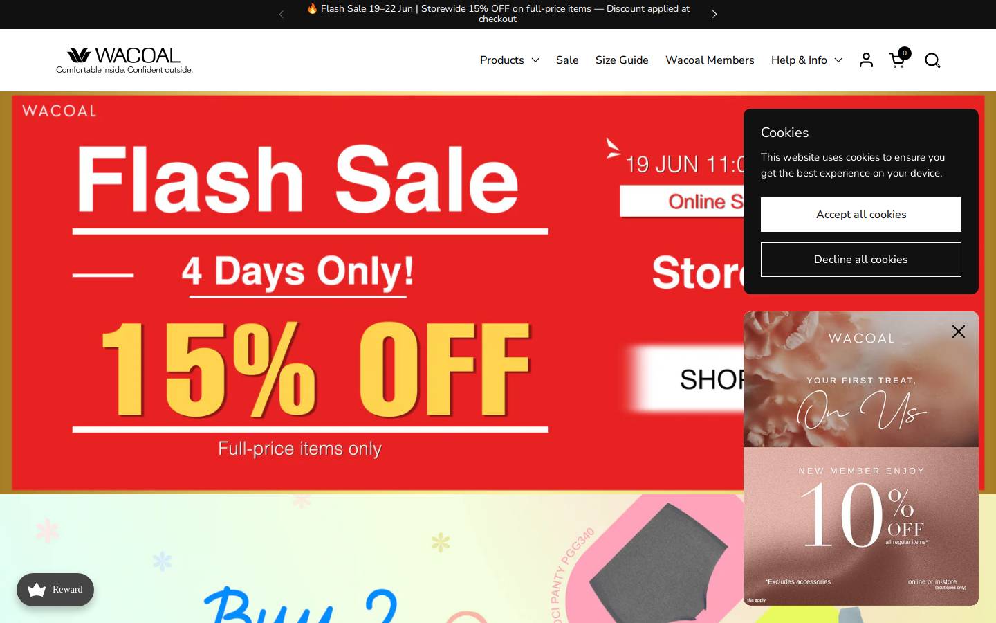 wacoal.com.sg homepage screenshot