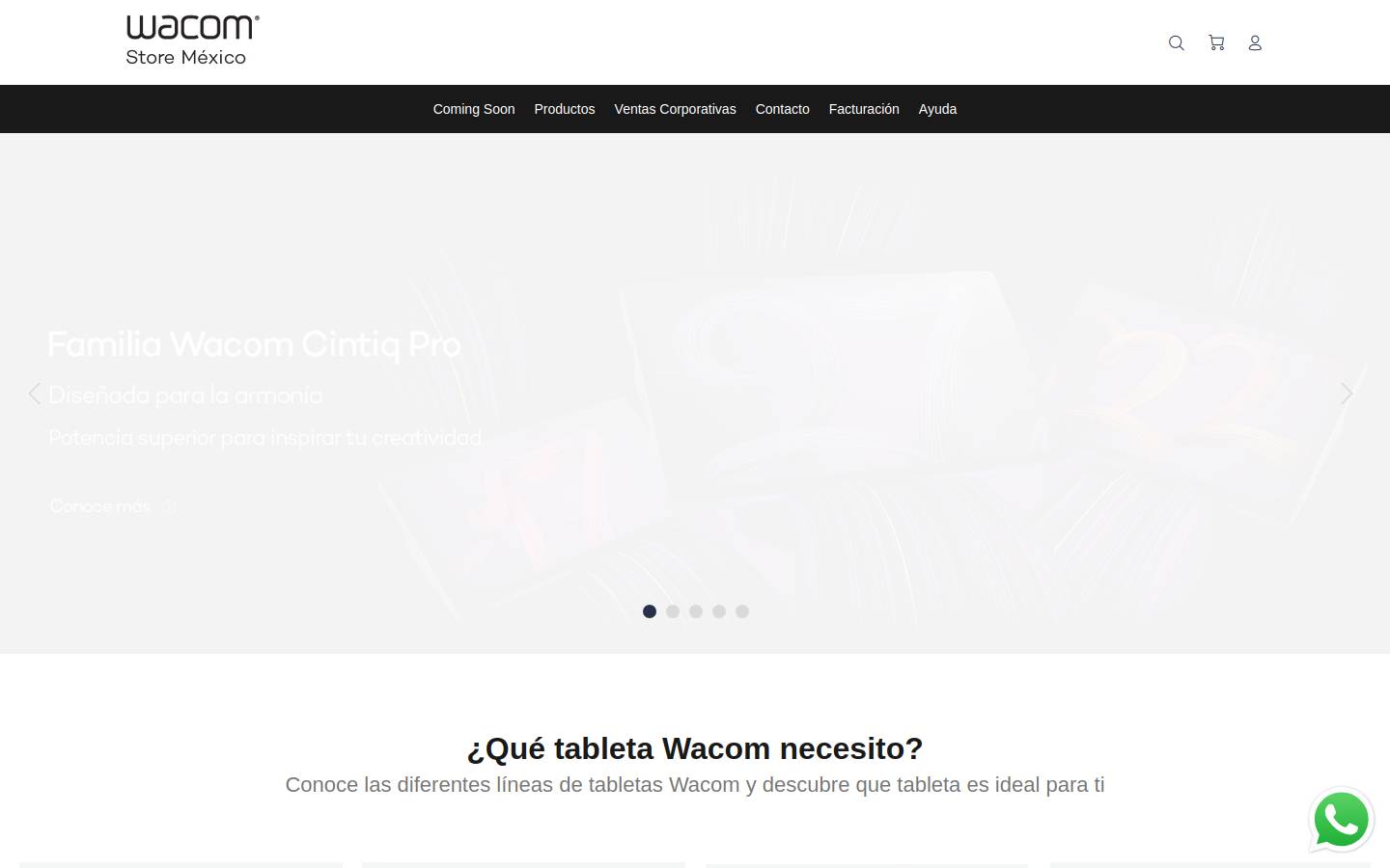 Wacom homepage screenshot
