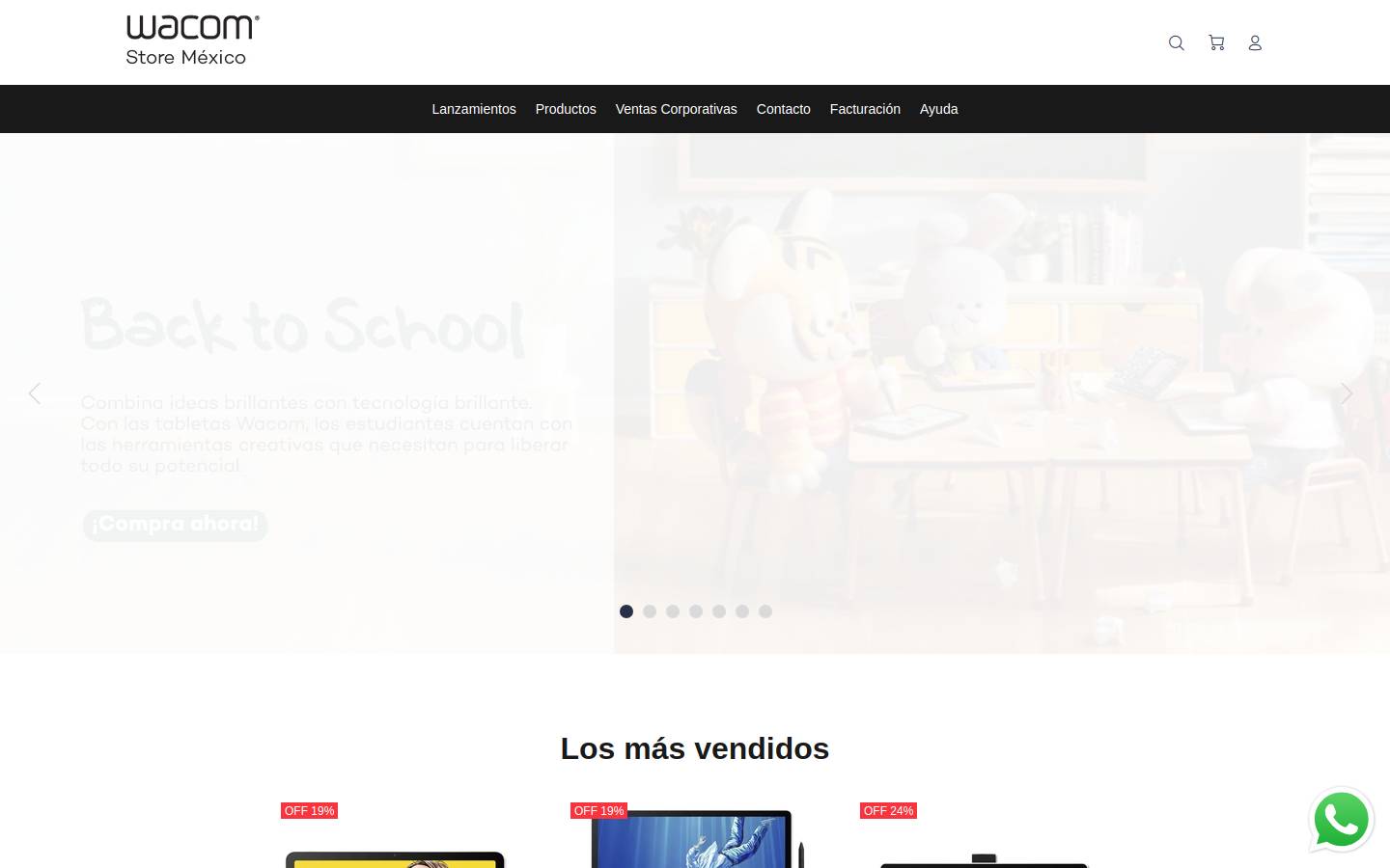 Wacom homepage screenshot