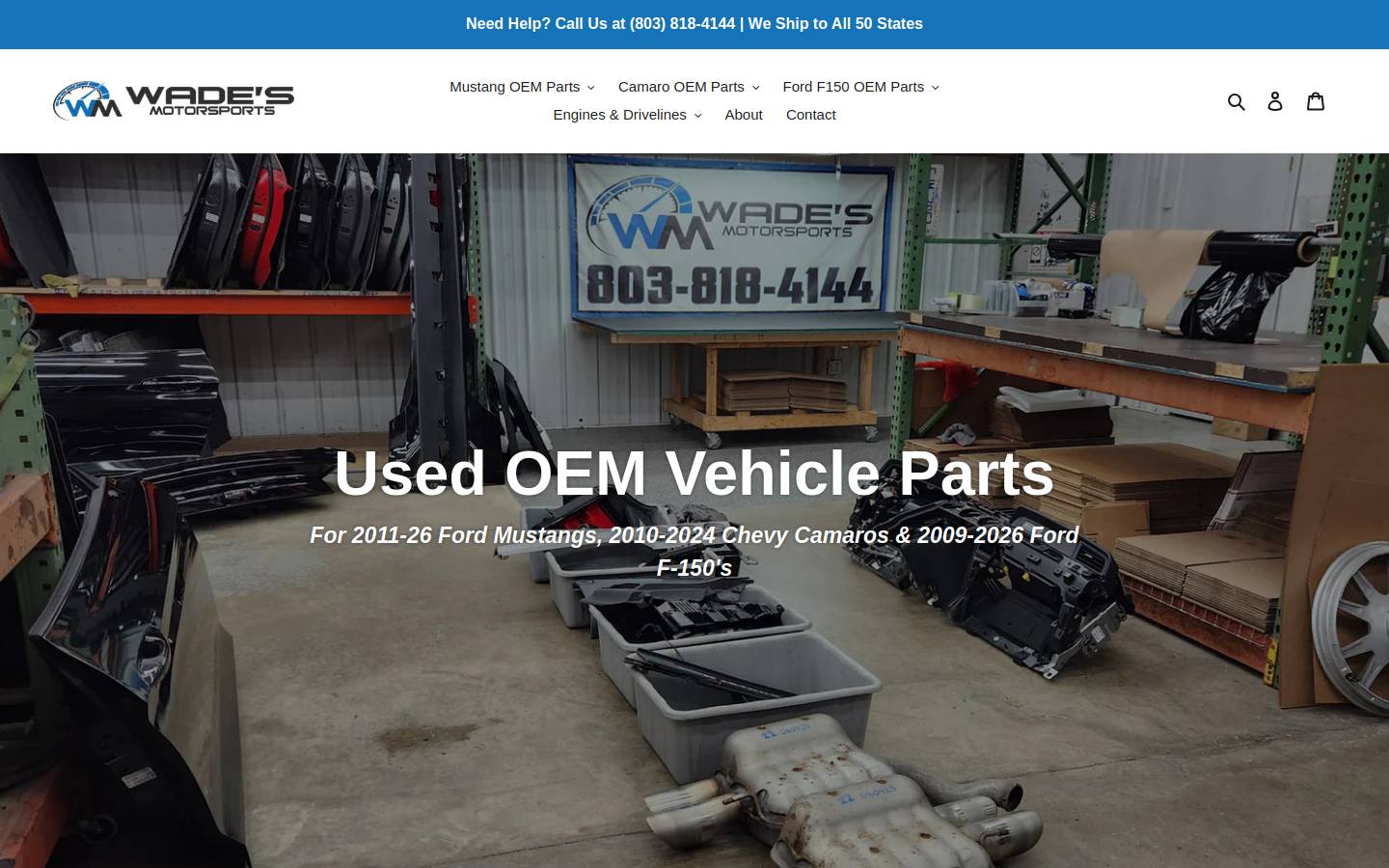 wadesmotorsports.com homepage screenshot