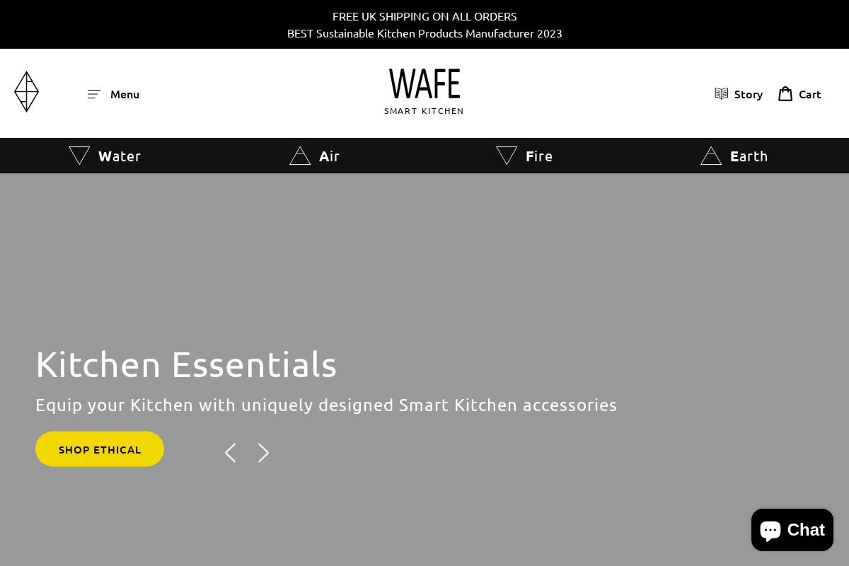 wafebrands.com homepage screenshot