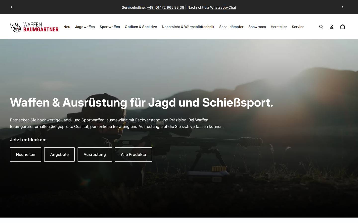 waffen-baumgartner.eu homepage screenshot