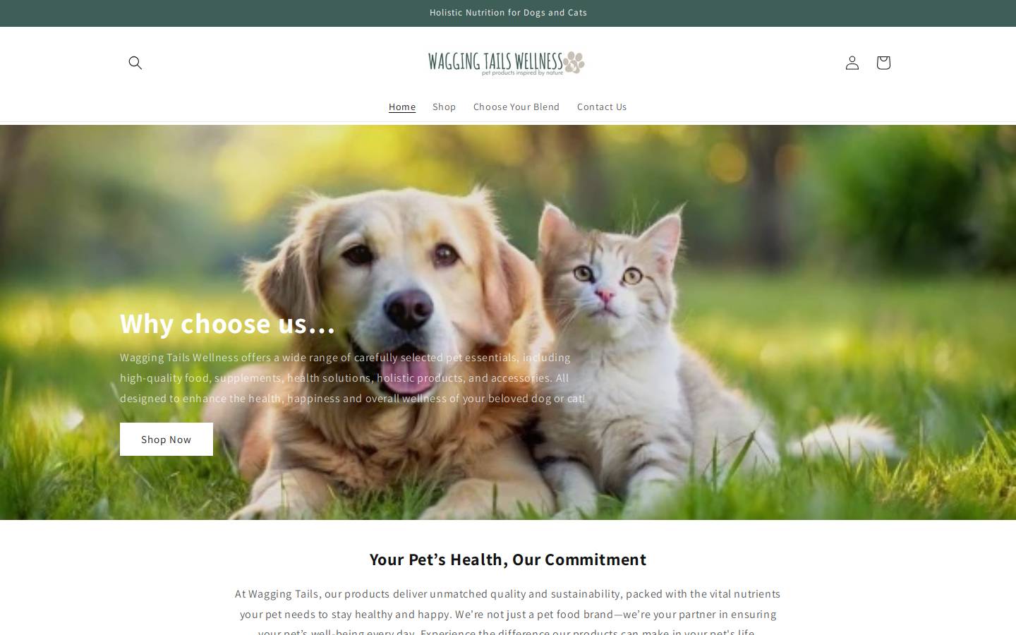 waggingtailswellness.com homepage screenshot