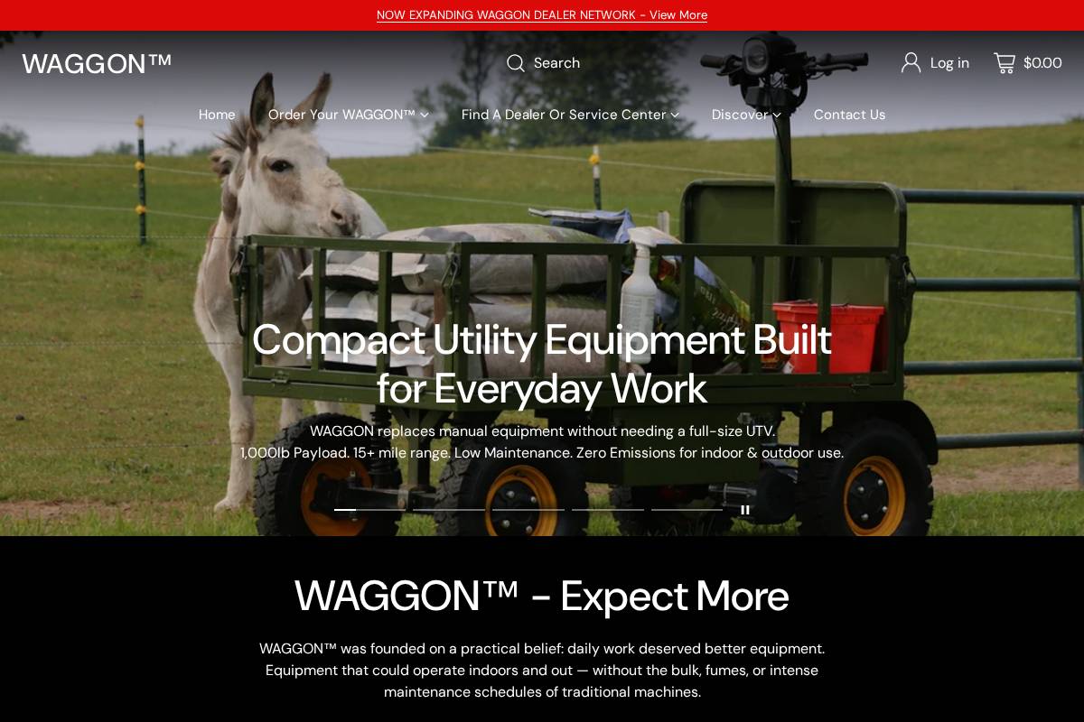 waggonstore.com homepage screenshot