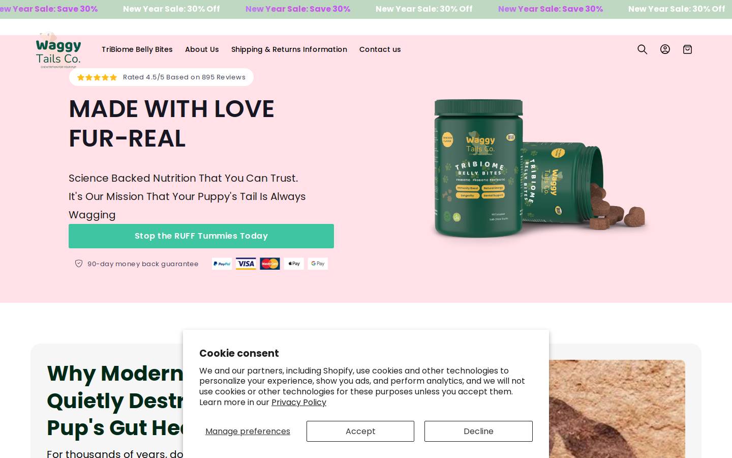 waggytailsco.com homepage screenshot