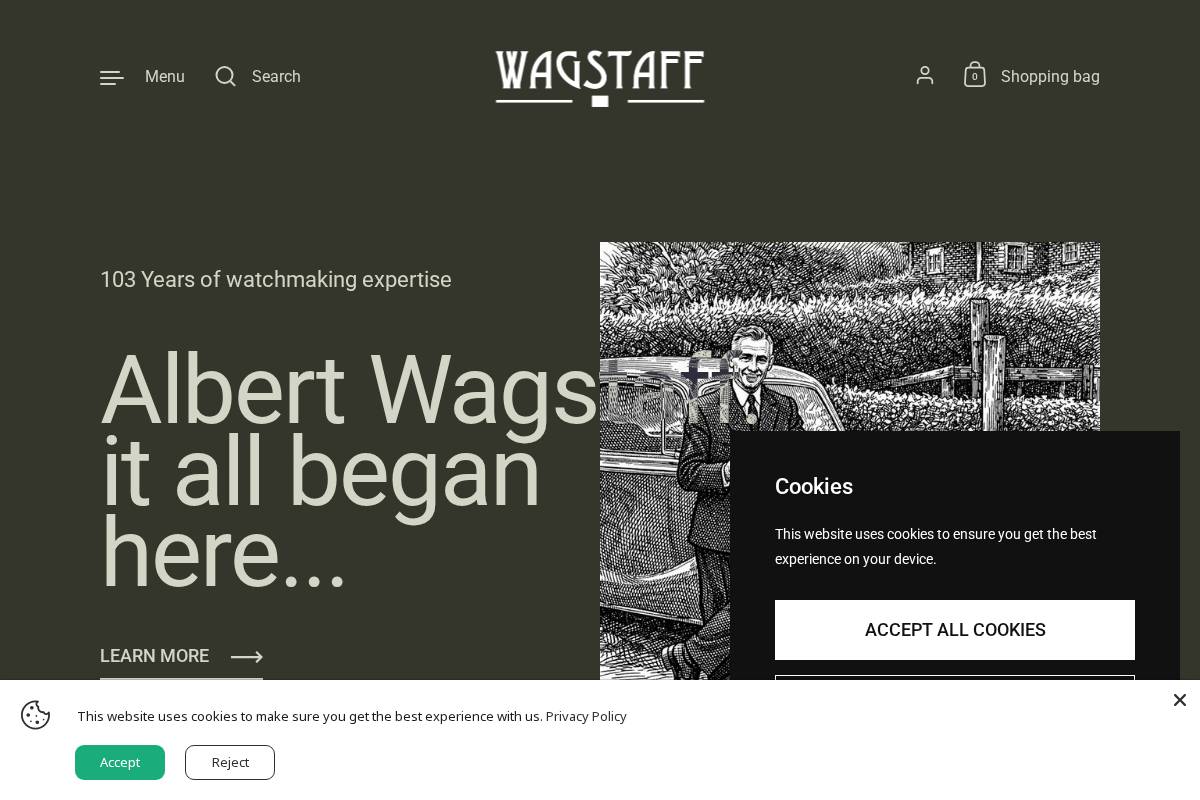 Wagstaffwatches homepage screenshot