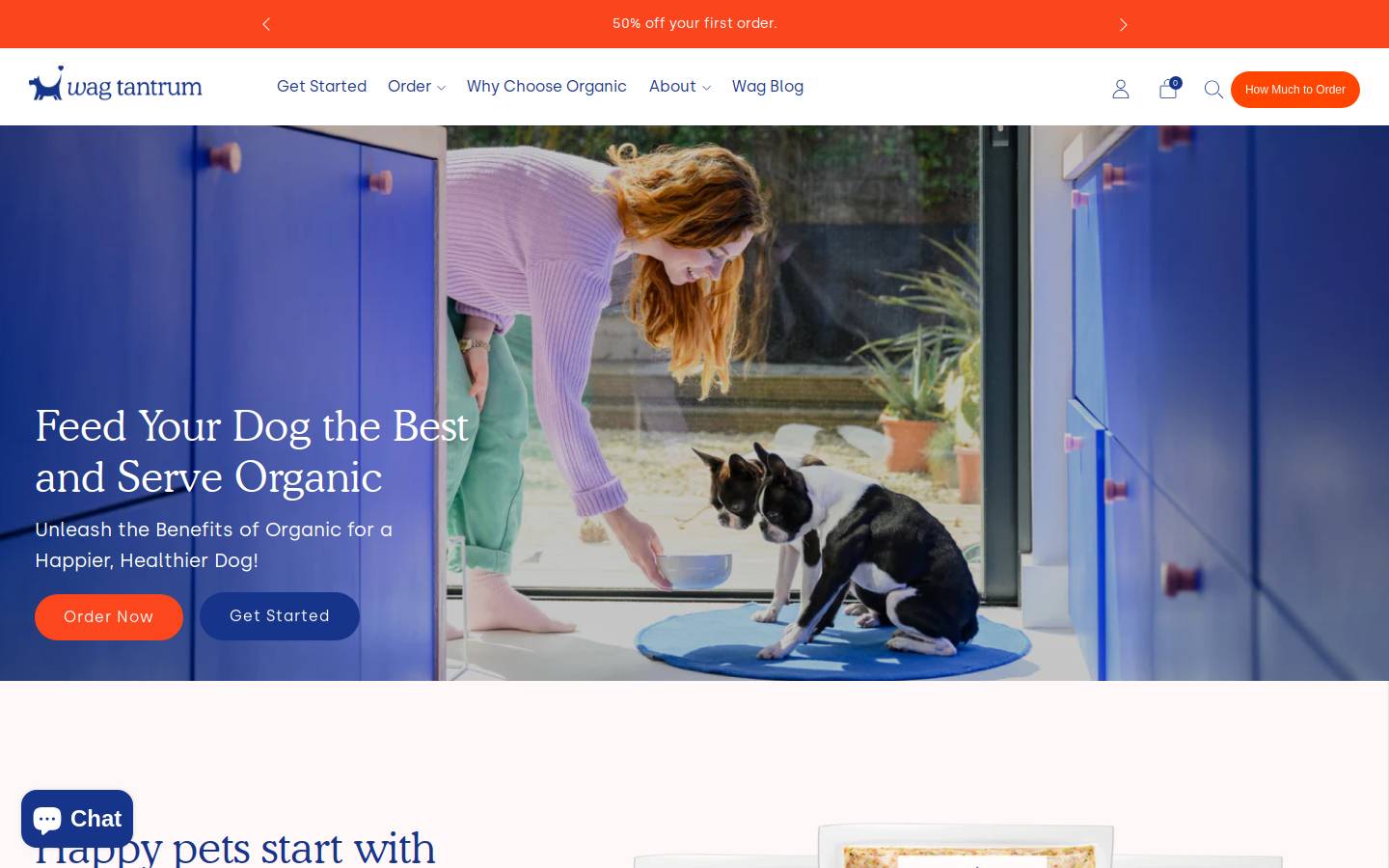 Wag Tantrum homepage screenshot