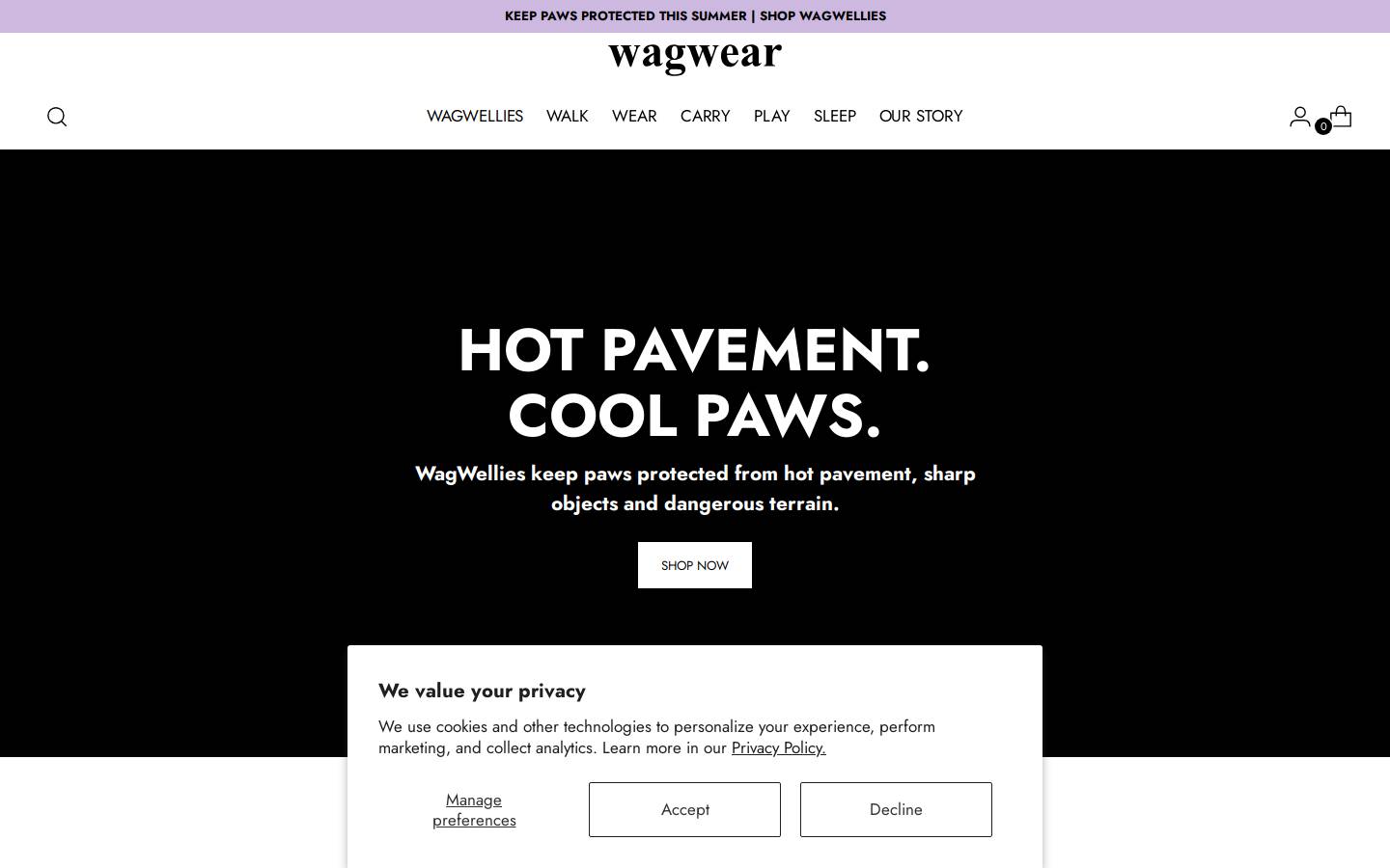 wagwear.com homepage screenshot