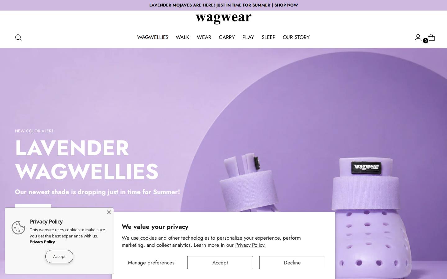 wagwellies.com homepage screenshot