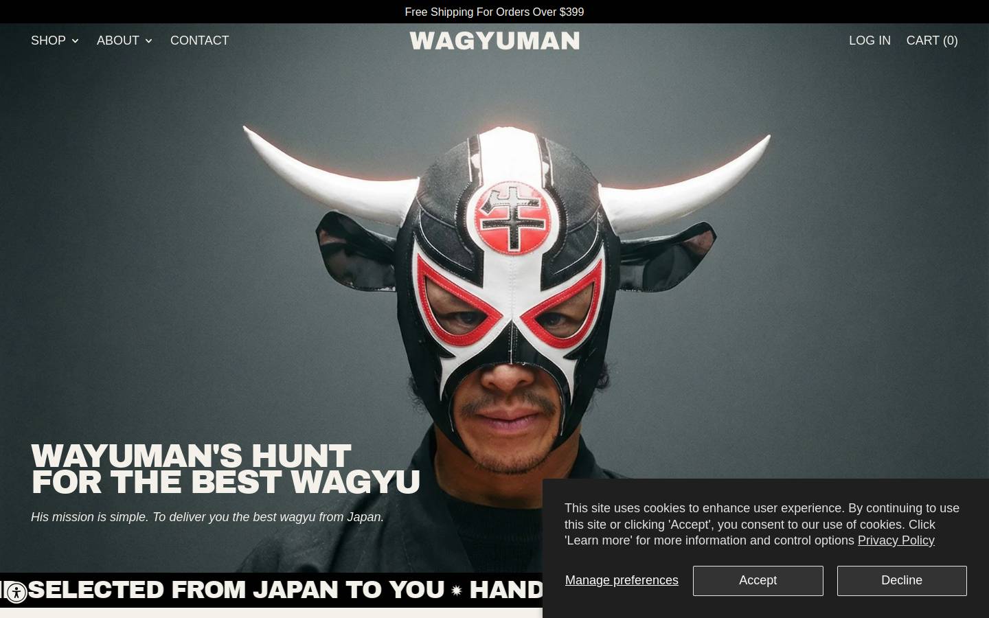wagyuman.com homepage screenshot