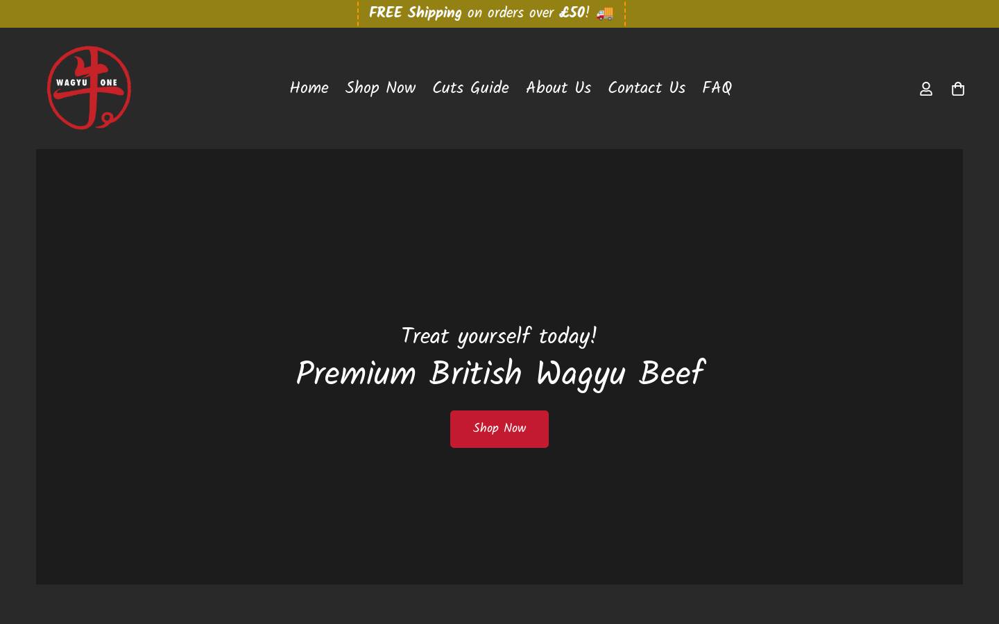 wagyuone.com homepage screenshot