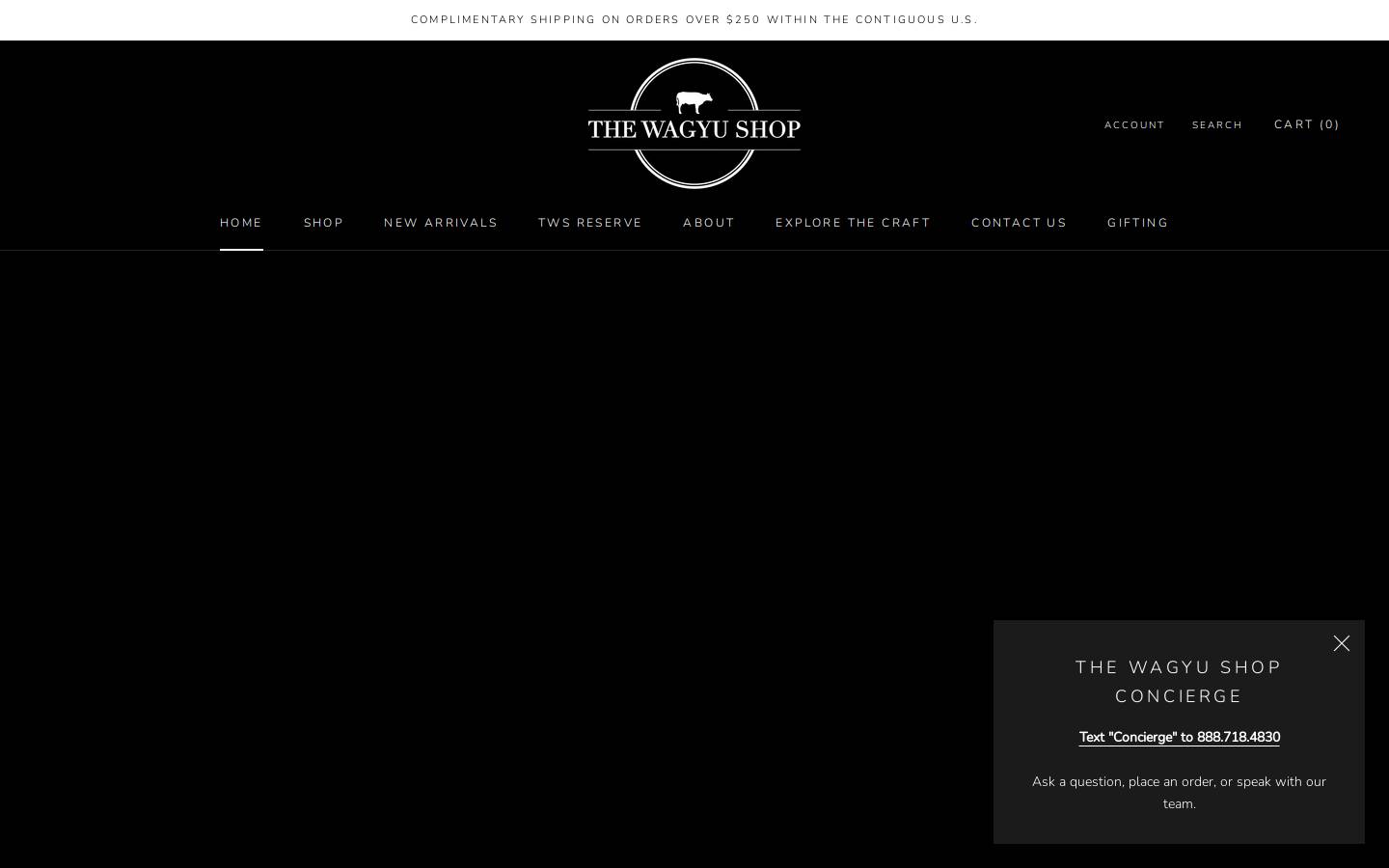 The Wagyu Shop homepage screenshot