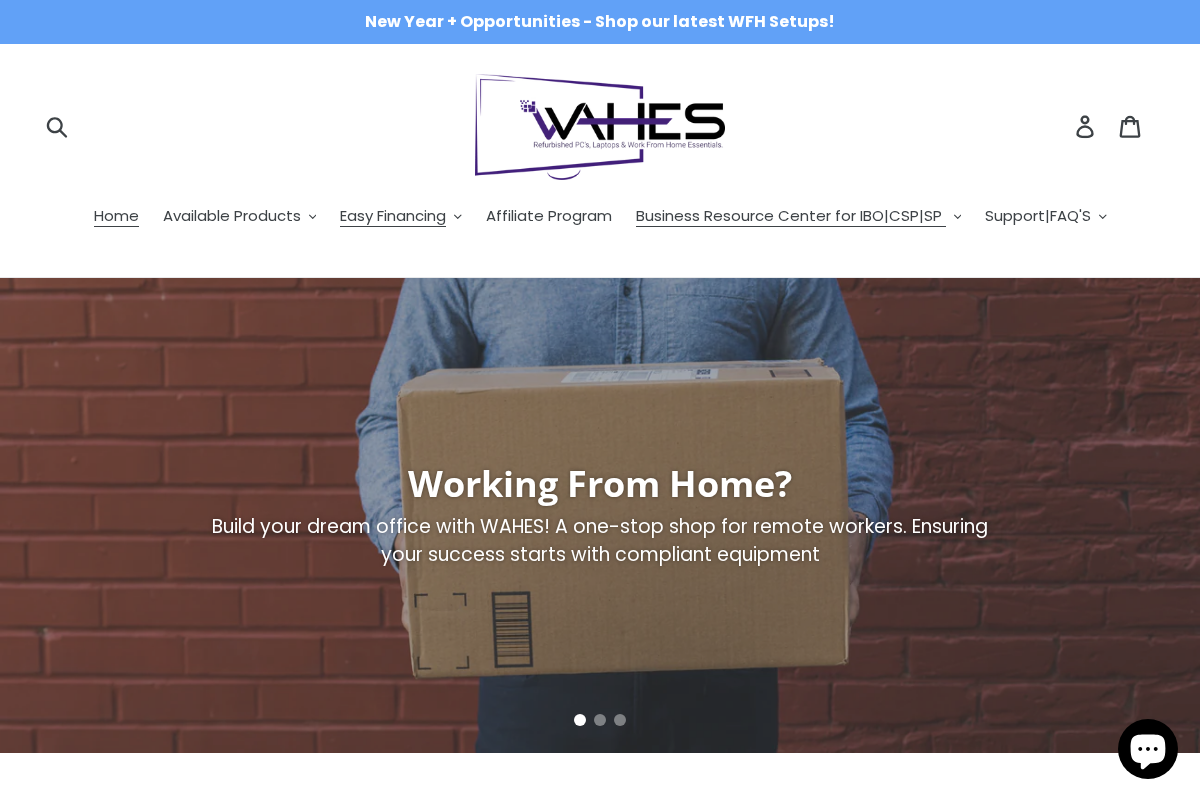 wahequipmentsolutions.com homepage screenshot