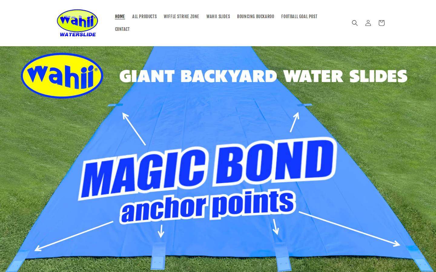 wahiiwaterslide.com homepage screenshot