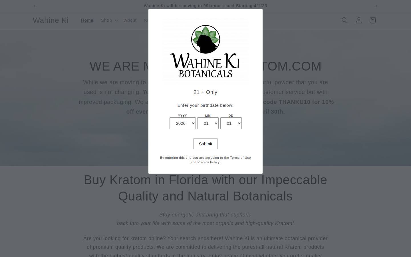 wahineki.com homepage screenshot