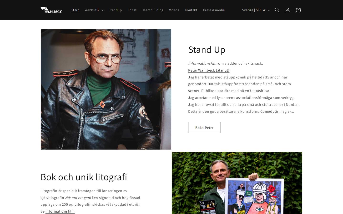 wahlbeck.se homepage screenshot