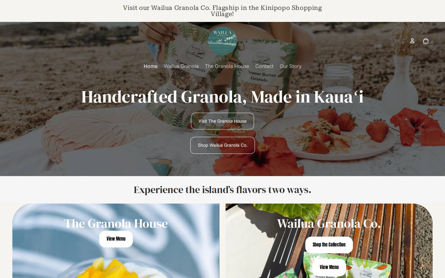 wailuagranolaco.com homepage screenshot