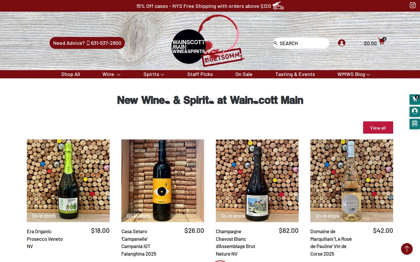 wainscottmain.com homepage screenshot