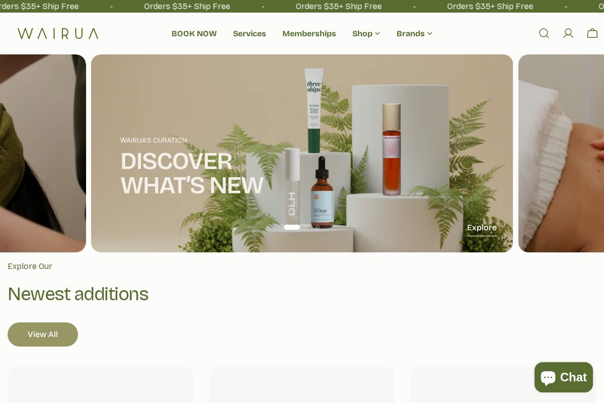 Wairuabeauty homepage screenshot