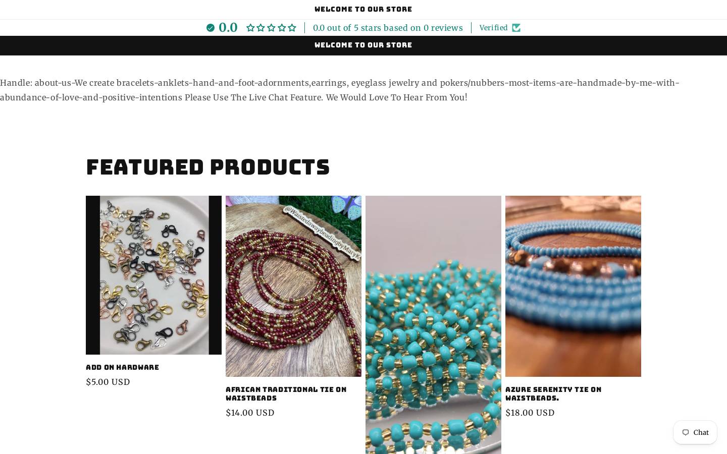 waistedawaybeadingbymaryk.com homepage screenshot
