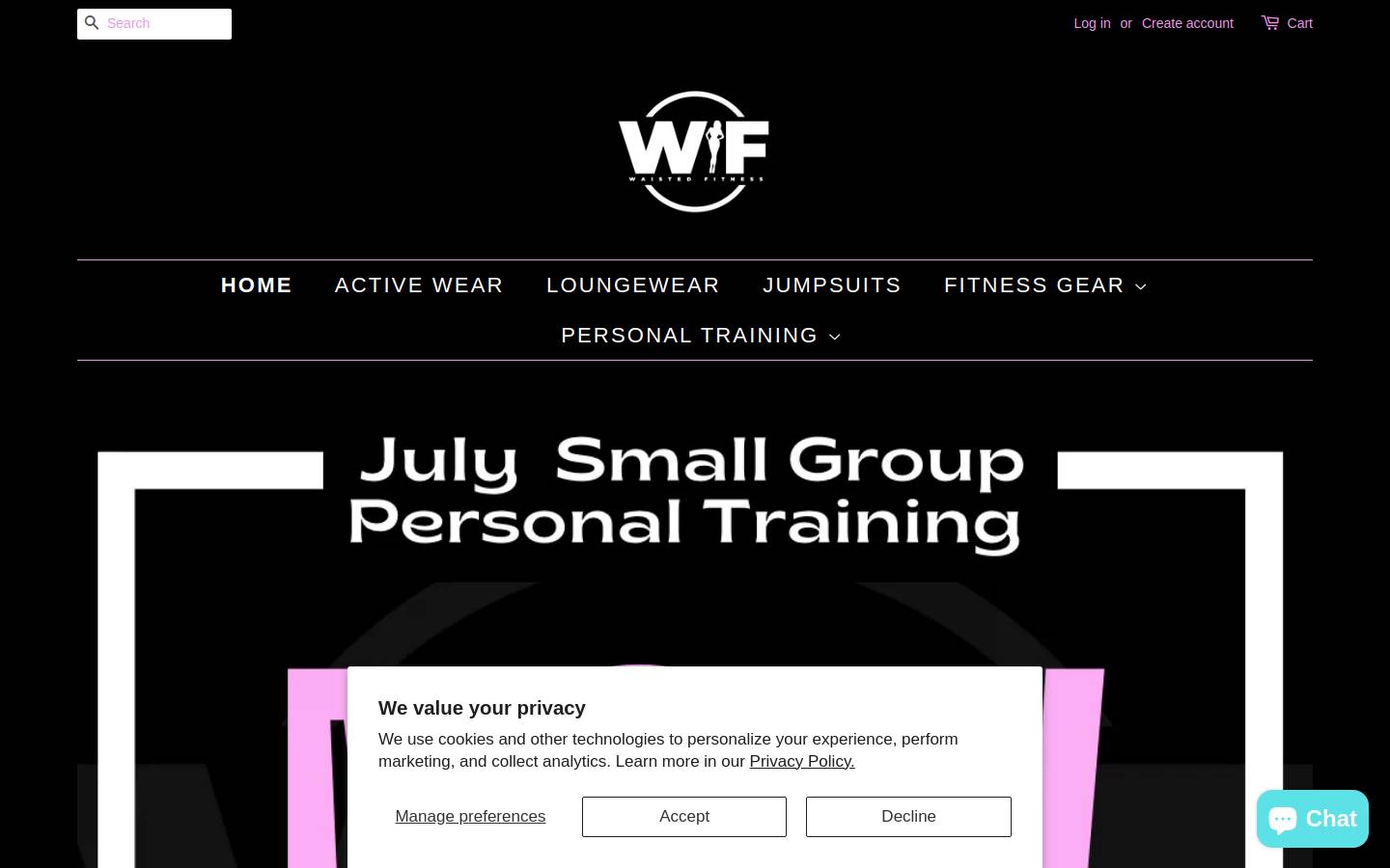 waistedbywhit.com homepage screenshot