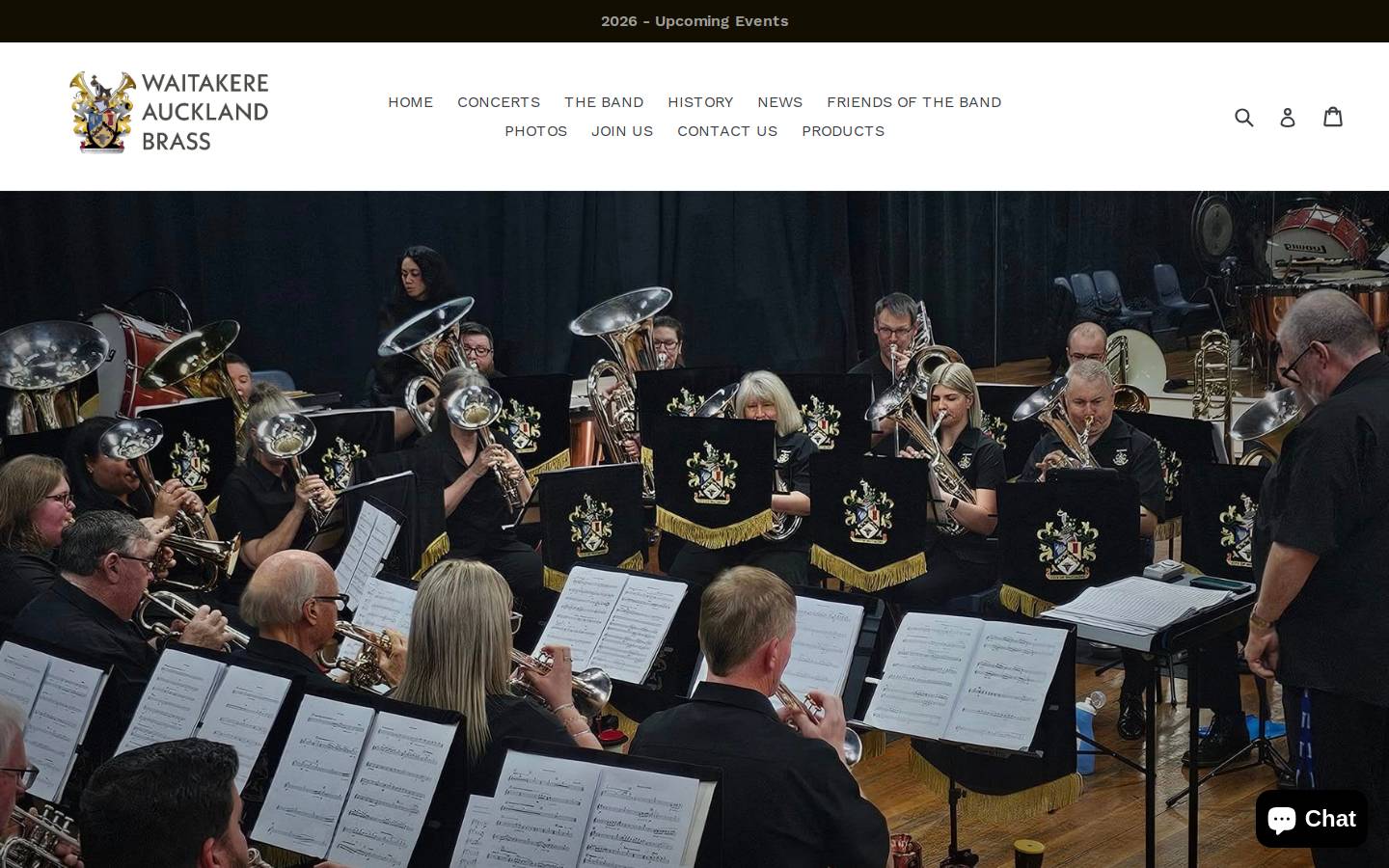 waitakerebrass.com homepage screenshot