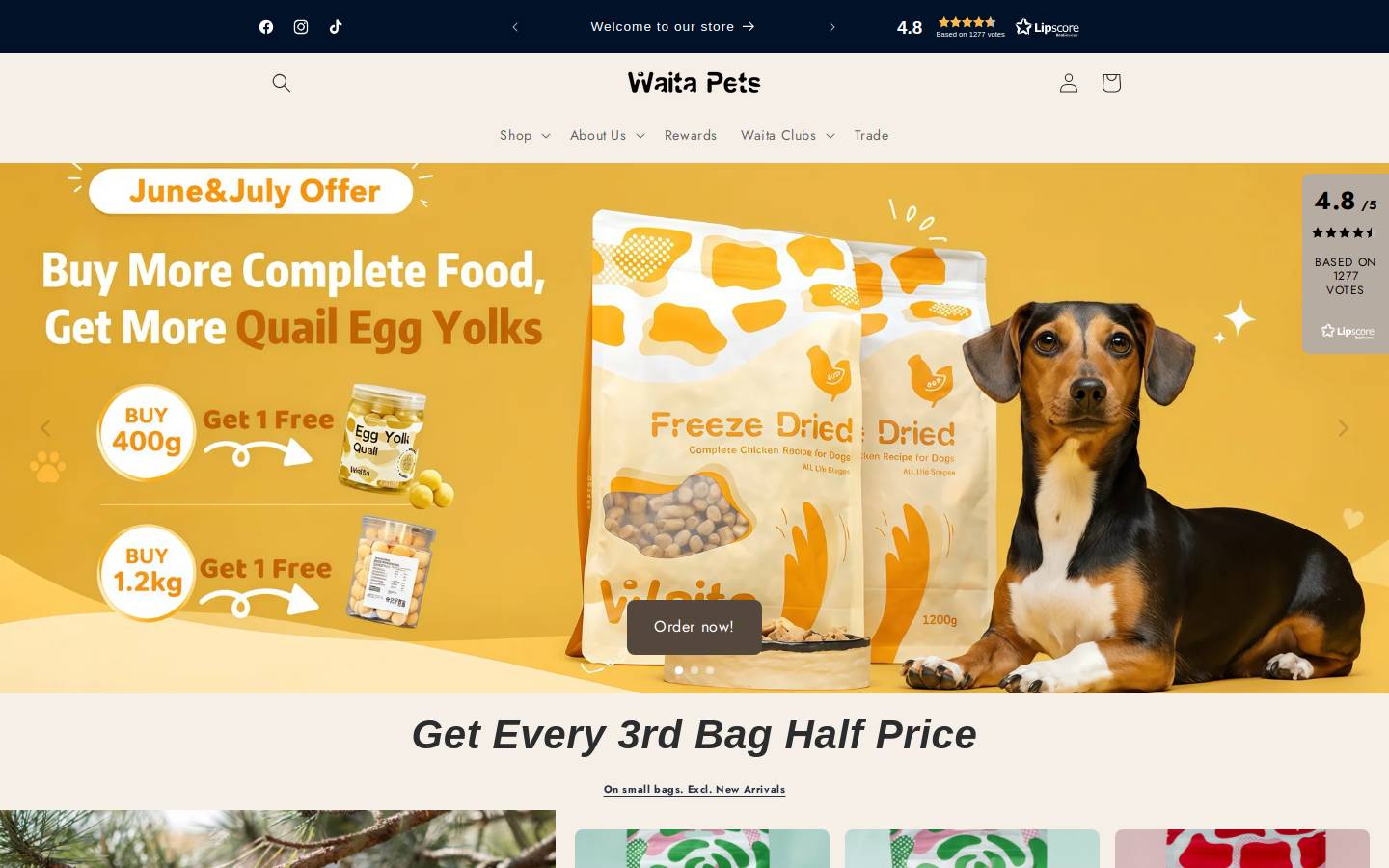 waitapets.co.uk homepage screenshot