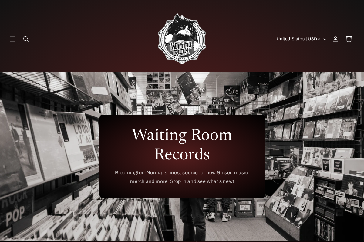 Waiting Room Records homepage screenshot