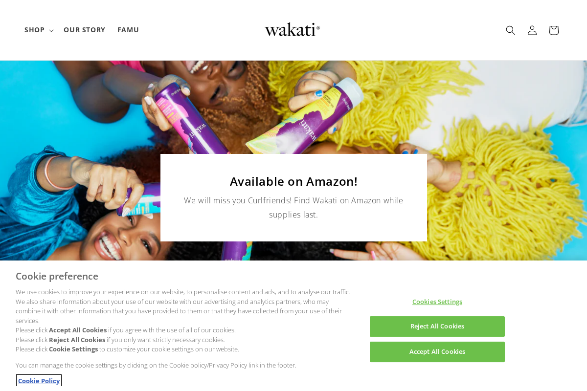Wakati Hair homepage screenshot