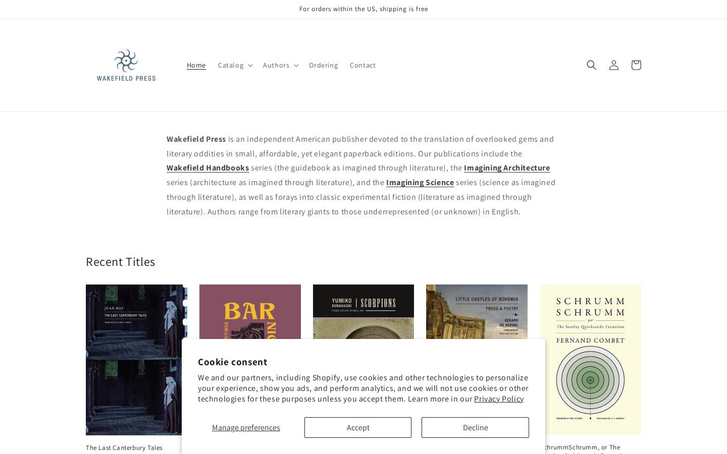 wakefieldpress.com homepage screenshot