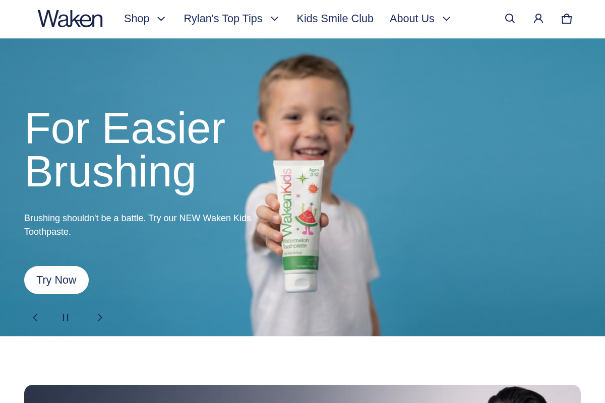 Waken Mouthcare homepage screenshot
