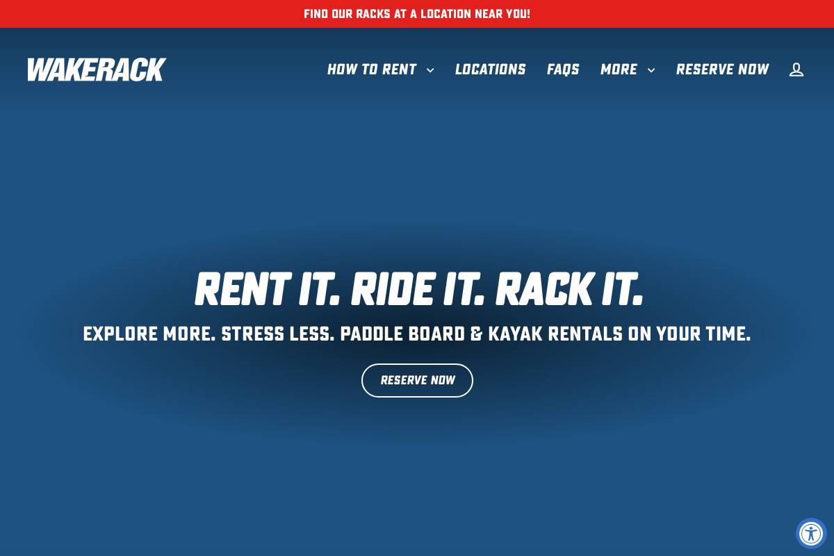 wakerack.com homepage screenshot