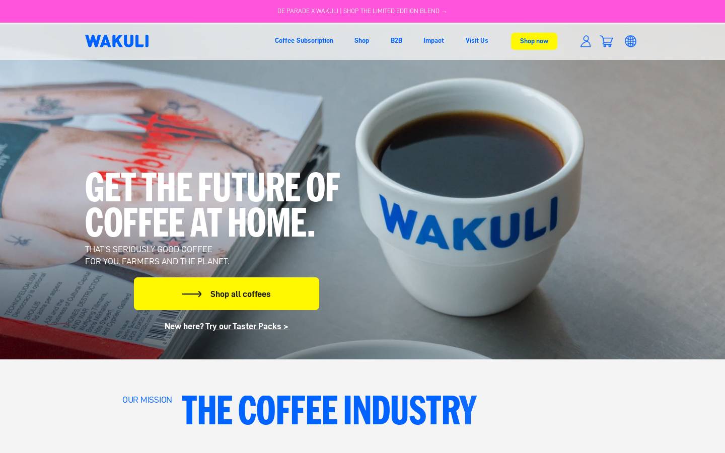 Wakuli homepage screenshot