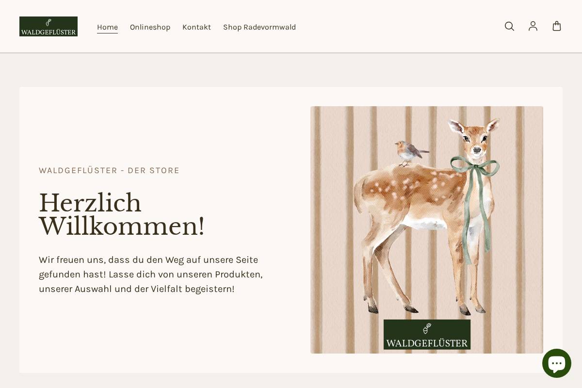 waldgefluestershop.de homepage screenshot